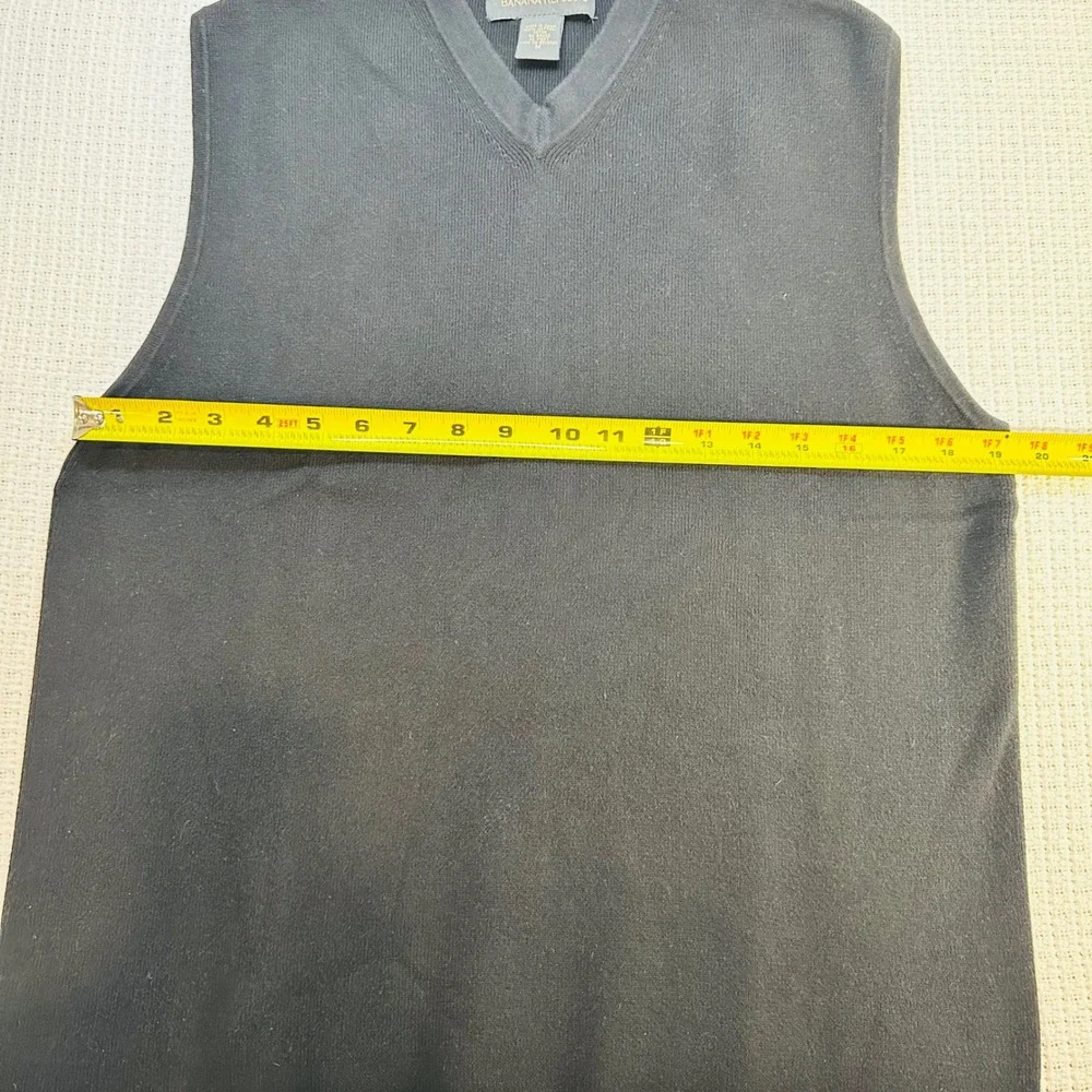 Banana Republic Mens‎ Black V Neck Sleeveless Sweater Vest Cotton Size M classic